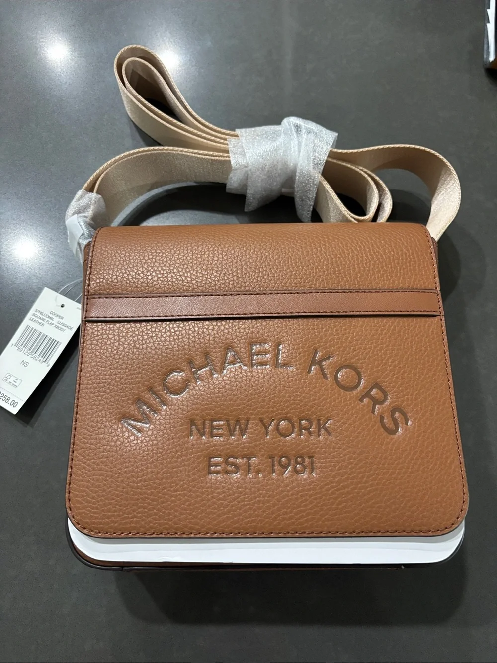 Michael Kors Tan Pebbled Leather Messenger Bag